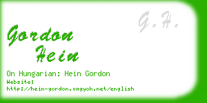 gordon hein business card